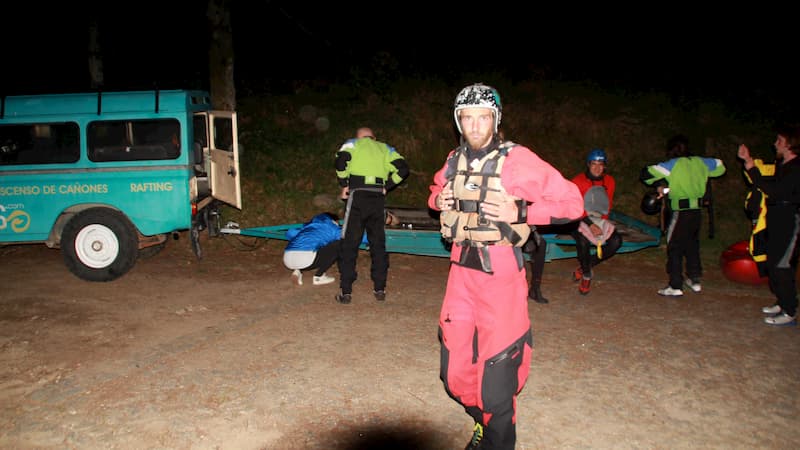 Rafting nocturno en Galicia Arrepions